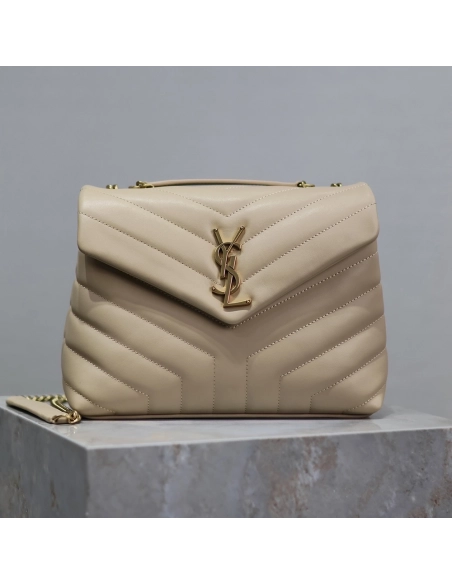 Saint Laurent Loulou Shoulder Bags Dark Beige 574947 23X17X9cm,Y.S.AINT Bags