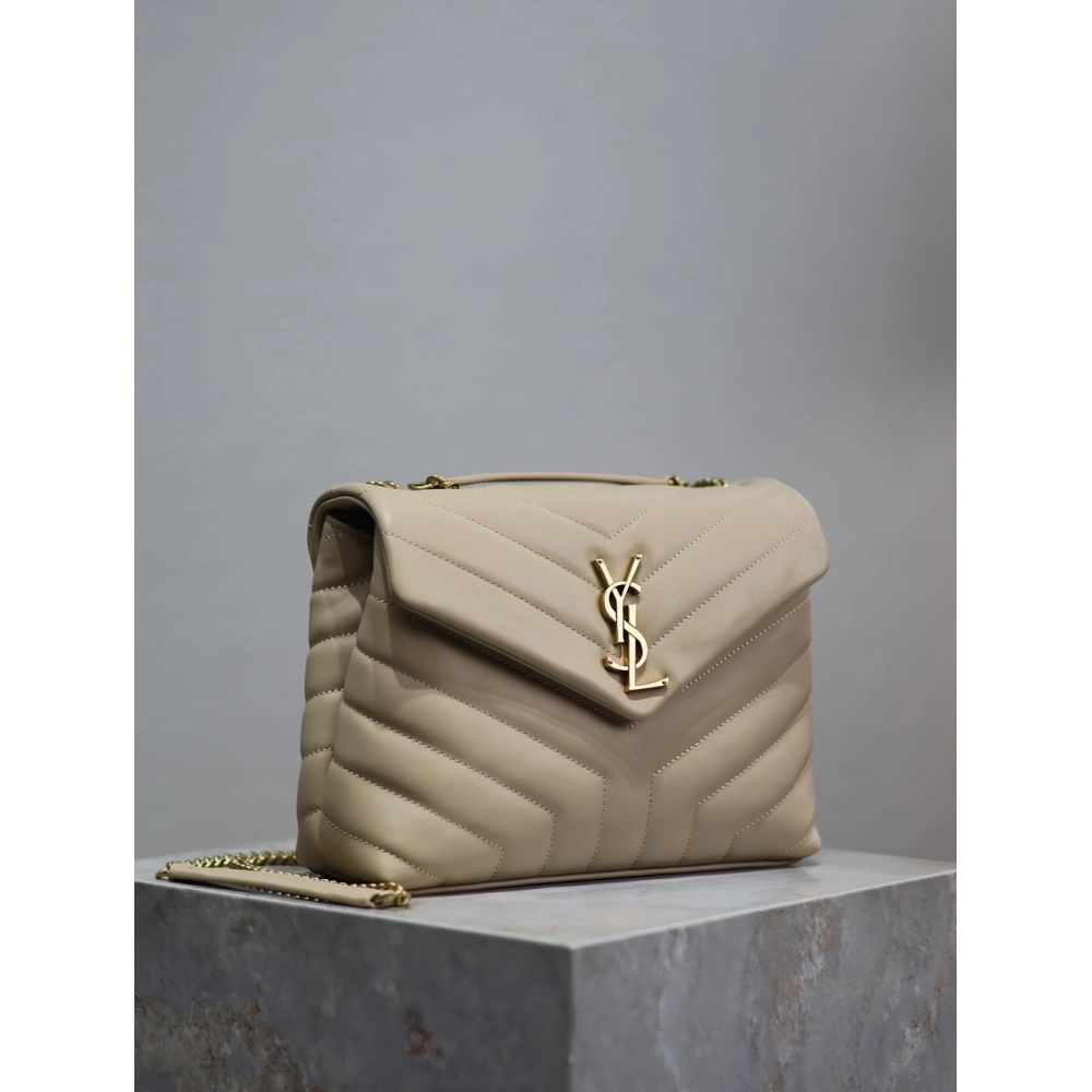 Saint Laurent Loulou Shoulder Bags Dark Beige 574947 23X17X9cm,Y.S.AINT Bags