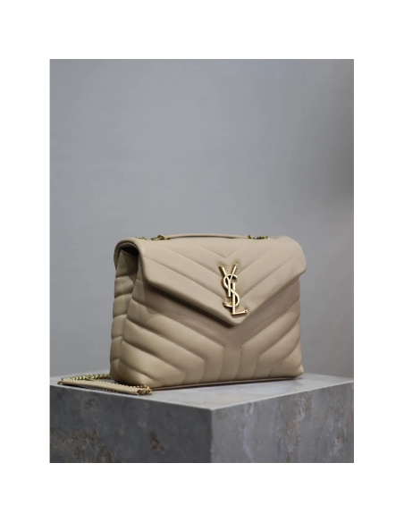 Saint Laurent Loulou Shoulder Bags Dark Beige 574947 23X17X9cm,Y.S.AINT Bags
