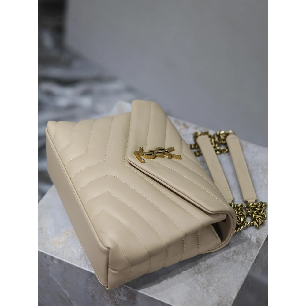 Saint Laurent Loulou Shoulder Bags Dark Beige 574947 23X17X9cm,Y.S.AINT Bags