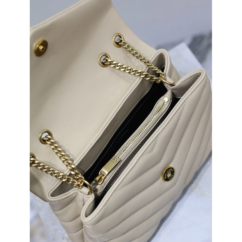 Saint Laurent Loulou Shoulder Bags Dark Beige 574947 23X17X9cm,Y.S.AINT Bags