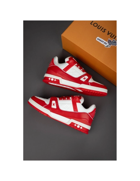 Louis Vuitton Trainer Sneaker "Red White" 1A8PK6,LV Trainer