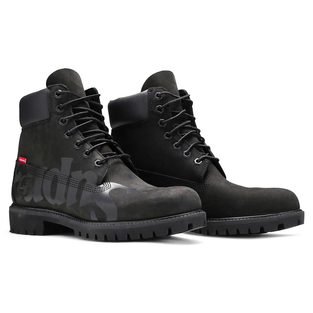 Supreme x Timberland 6 Inch Premium Waterproof Boot Big Logo - Black,TIMBERLAND BOOTS