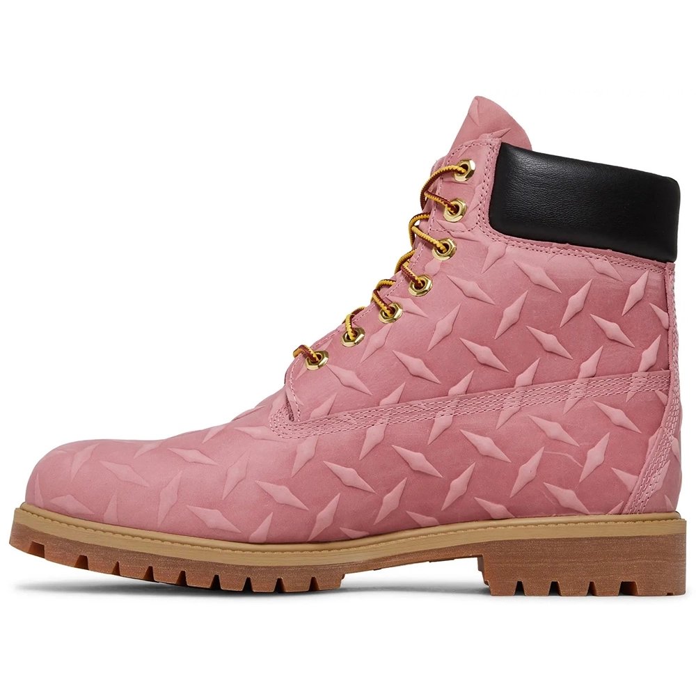 Supreme x Timberland 6 Inch Premium Waterproof Boot Embossed Diamond Plate - Pink,TIMBERLAND BOOTS