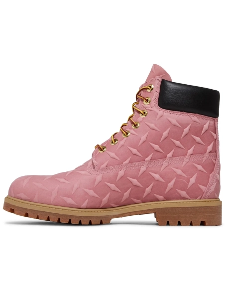 Supreme x Timberland 6 Inch Premium Waterproof Boot Embossed Diamond Plate - Pink,TIMBERLAND BOOTS