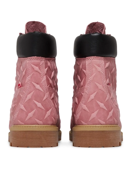 Supreme x Timberland 6 Inch Premium Waterproof Boot Embossed Diamond Plate - Pink,TIMBERLAND BOOTS