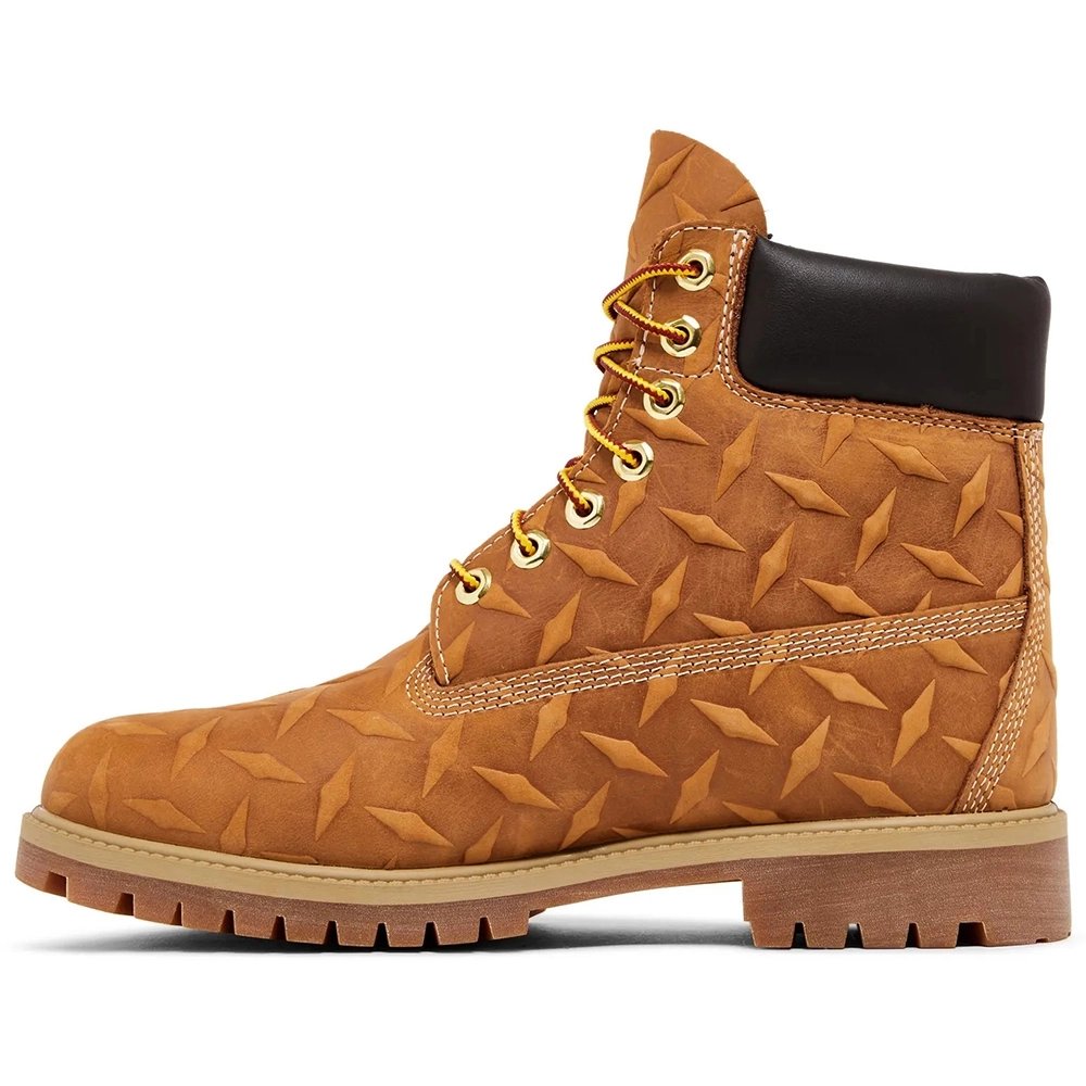 Supreme x Timberland 6 Inch Premium Waterproof Boot Embossed Diamond Plate - Wheat,TIMBERLAND BOOTS