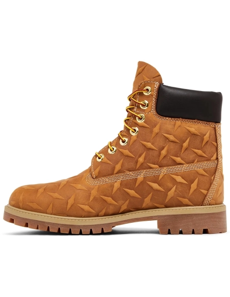Supreme x Timberland 6 Inch Premium Waterproof Boot Embossed Diamond Plate - Wheat,TIMBERLAND BOOTS