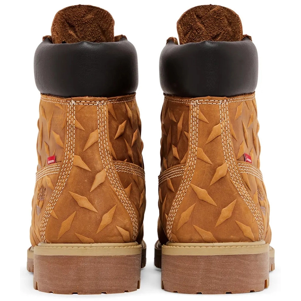 Supreme x Timberland 6 Inch Premium Waterproof Boot Embossed Diamond Plate - Wheat,TIMBERLAND BOOTS