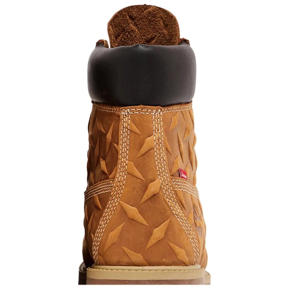 Supreme x Timberland 6 Inch Premium Waterproof Boot Embossed Diamond Plate - Wheat,TIMBERLAND BOOTS