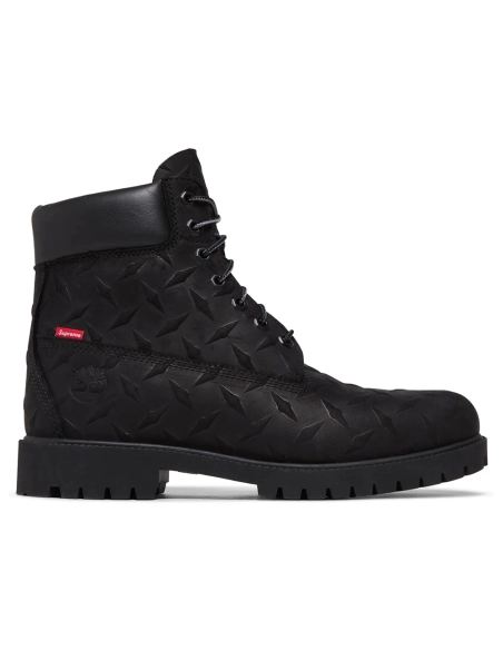 Supreme x Timberland 6 Inch Premium Waterproof Boot Embossed Diamond Plate - Black,TIMBERLAND BOOTS
