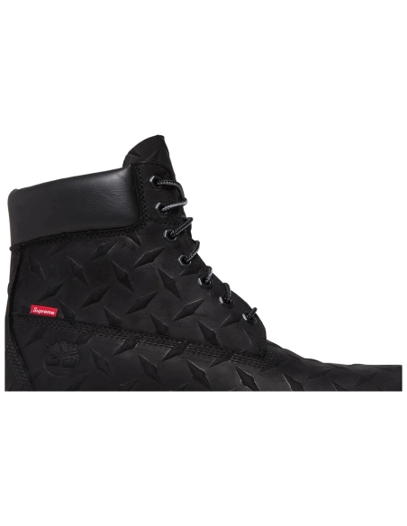 Supreme x Timberland 6 Inch Premium Waterproof Boot Embossed Diamond Plate - Black,TIMBERLAND BOOTS