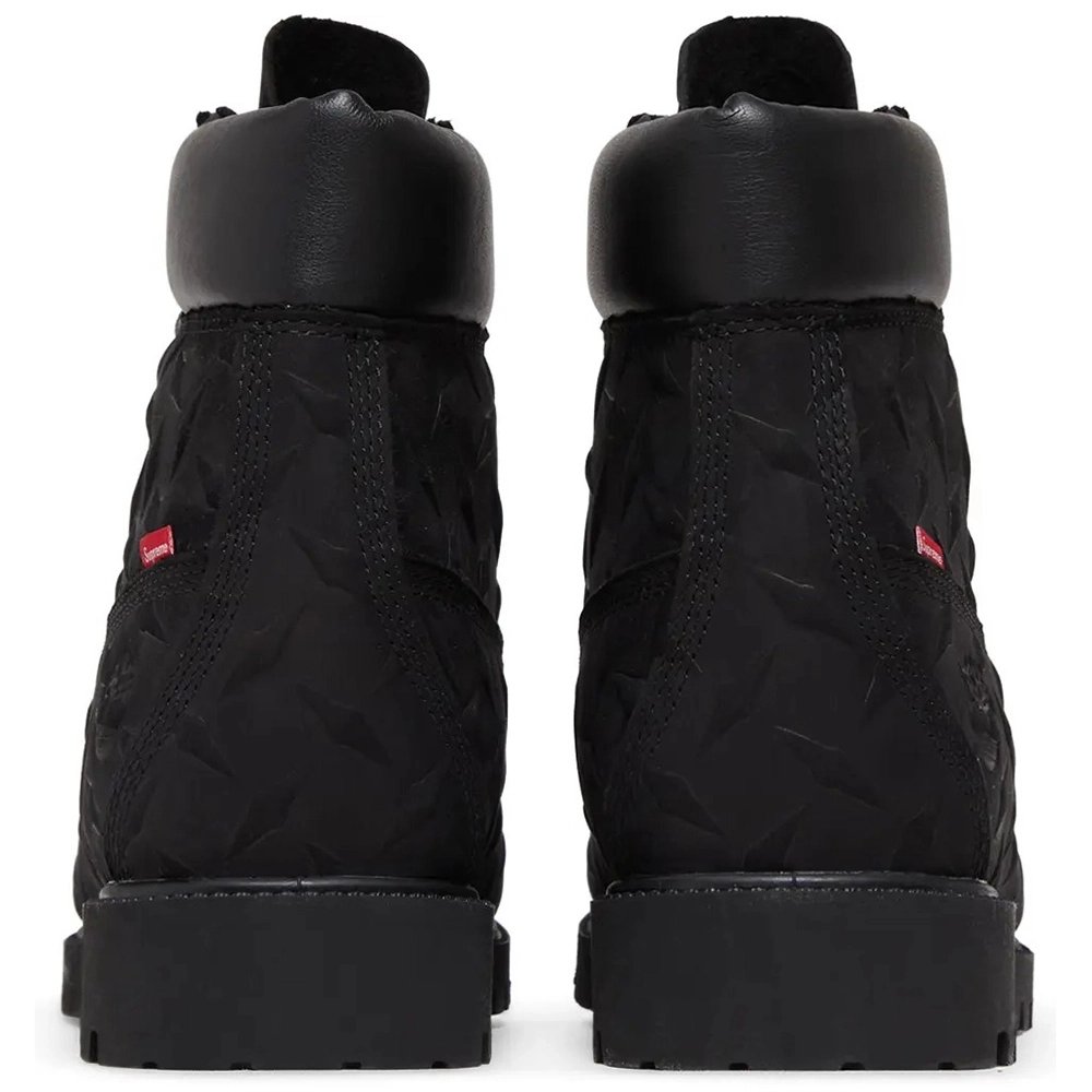 Supreme x Timberland 6 Inch Premium Waterproof Boot Embossed Diamond Plate - Black,TIMBERLAND BOOTS