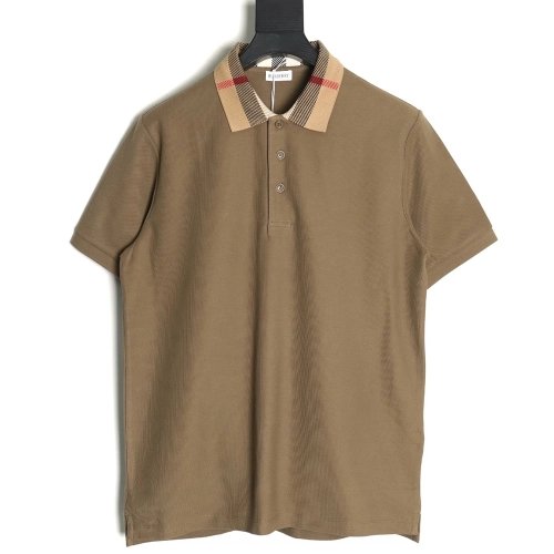 Burberry Classic Check-Collar Short-Sleeve Polo Shirt TSK1,Burberry