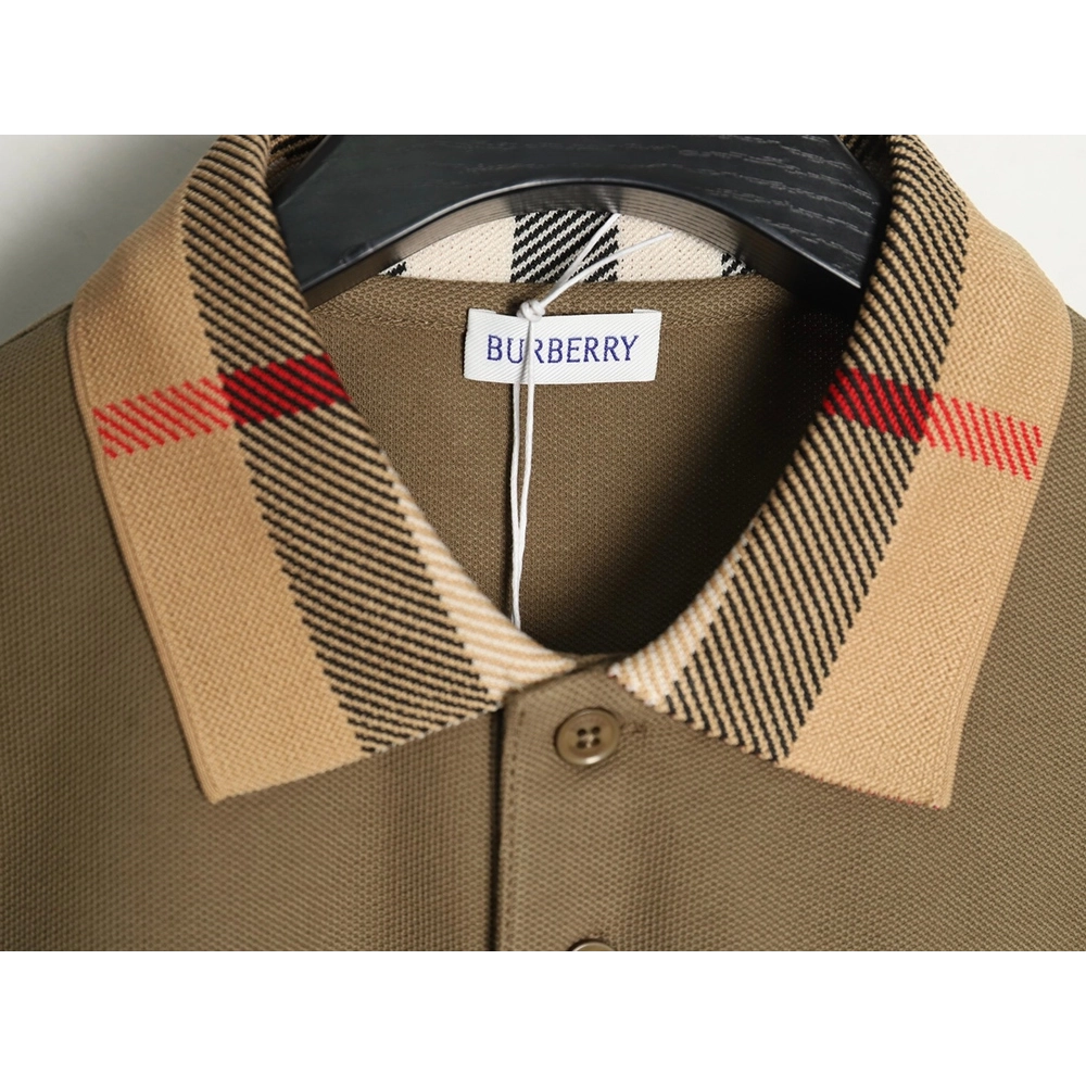 Burberry Classic Check-Collar Short-Sleeve Polo Shirt TSK1,Burberry