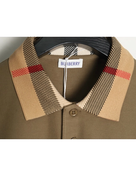 Burberry Classic Check-Collar Short-Sleeve Polo Shirt TSK1,Burberry