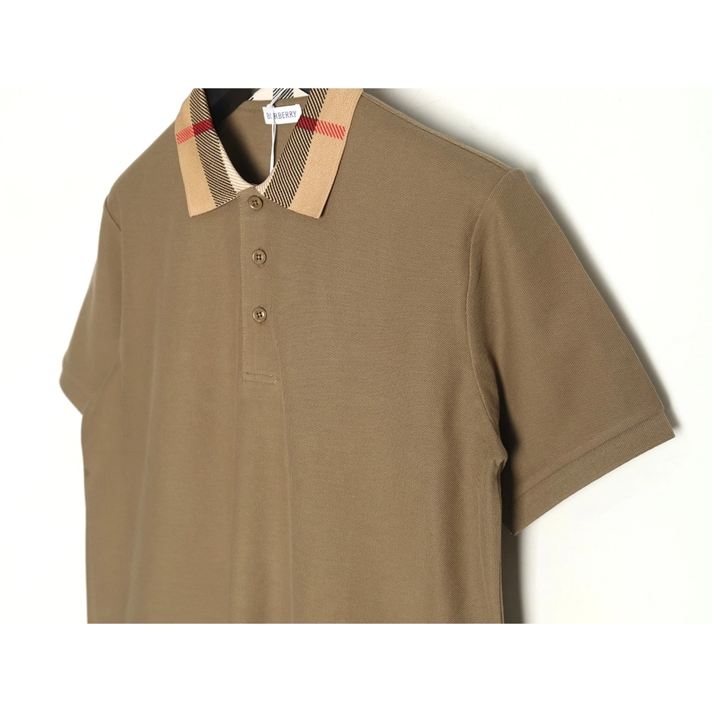 Burberry Classic Check-Collar Short-Sleeve Polo Shirt TSK1,Burberry