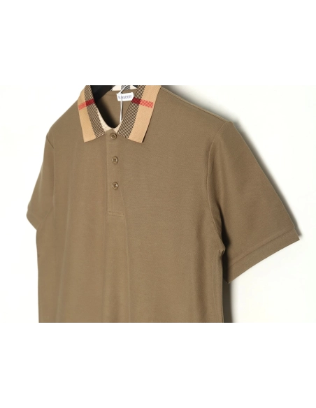 Burberry Classic Check-Collar Short-Sleeve Polo Shirt TSK1,Burberry