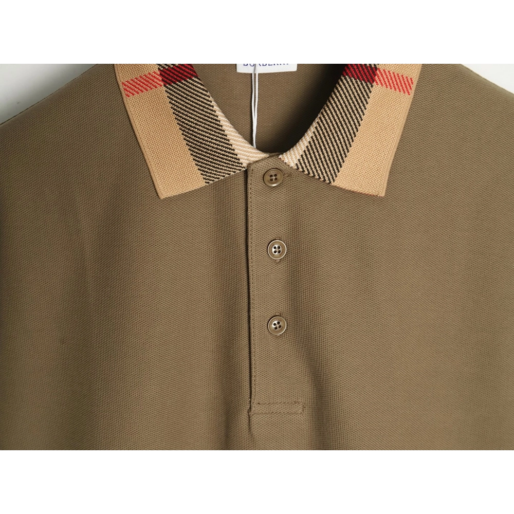 Burberry Classic Check-Collar Short-Sleeve Polo Shirt TSK1,Burberry