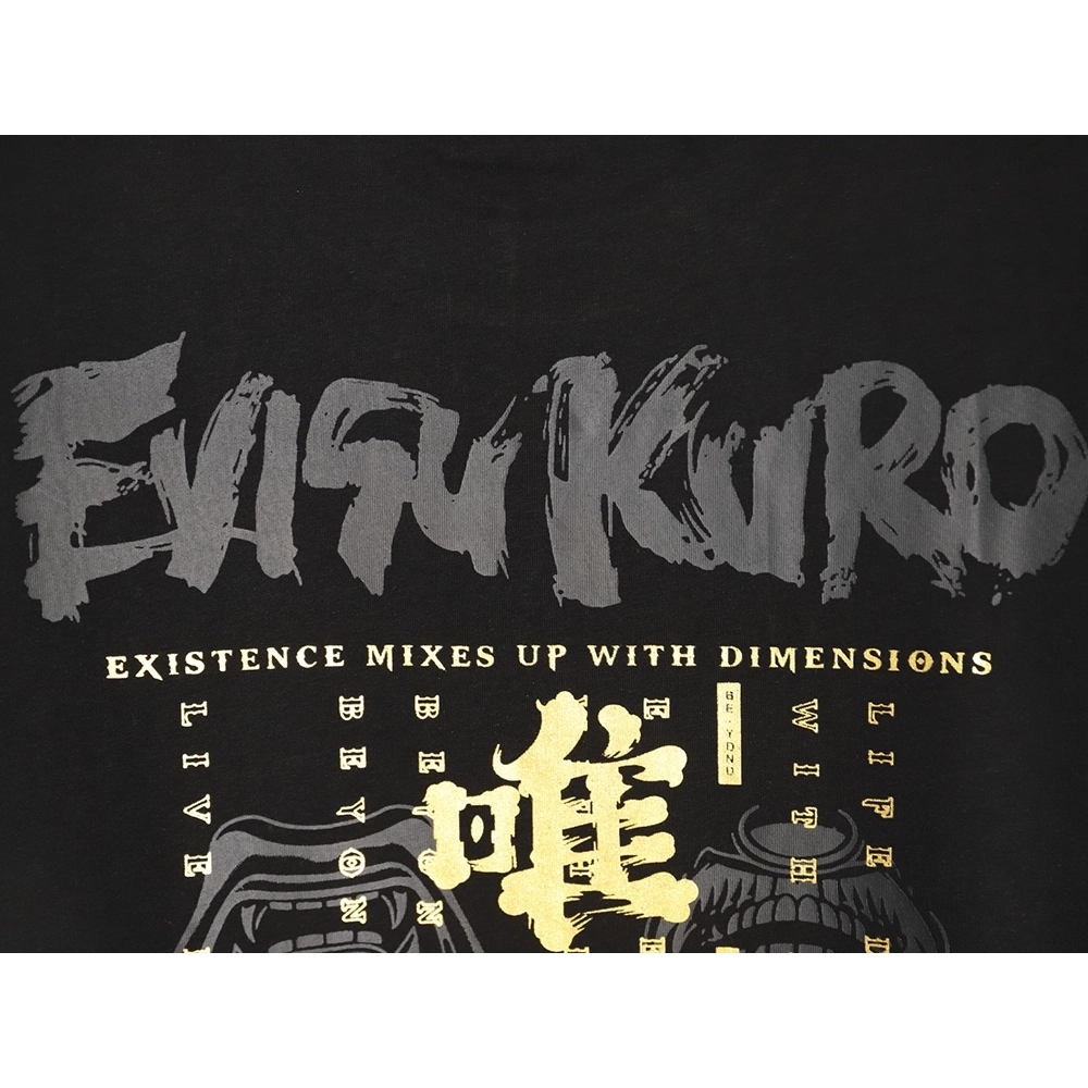 Evisu Kuro Gold-Foil Hannya Demon Mask Short-Sleeve T-Shirt TSK1,Evisu