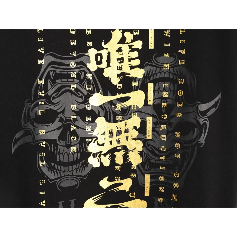 Evisu Kuro Gold-Foil Hannya Demon Mask Short-Sleeve T-Shirt TSK1,Evisu