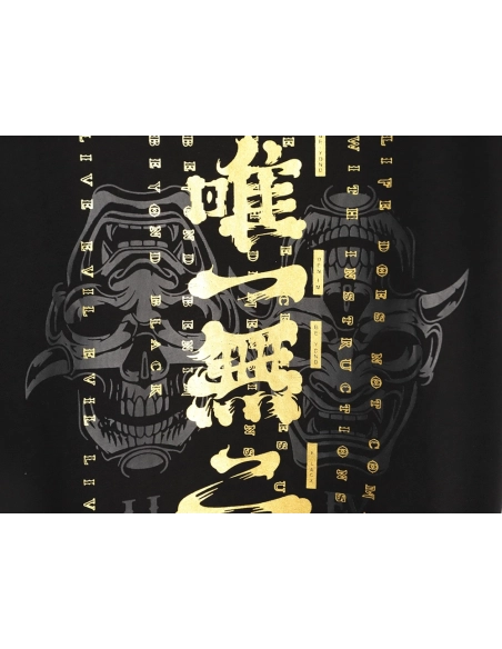 Evisu Kuro Gold-Foil Hannya Demon Mask Short-Sleeve T-Shirt TSK1,Evisu