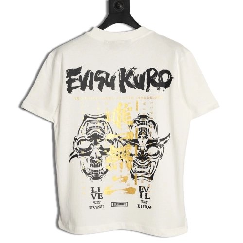 Evisu Kuro Gold-Foil Hannya Demon Mask Short-Sleeve T-Shirt,Evisu