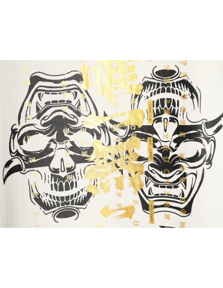 Evisu Kuro Gold-Foil Hannya Demon Mask Short-Sleeve T-Shirt,Evisu