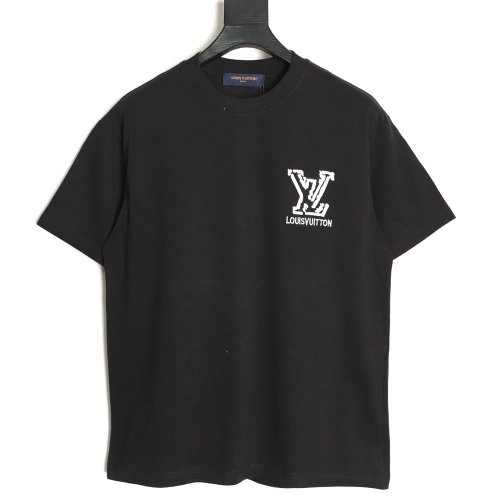 Louis Vuitton deconstructed logo embroidered letter short-sleeved T-shirt TSK1,Louis Vuitton