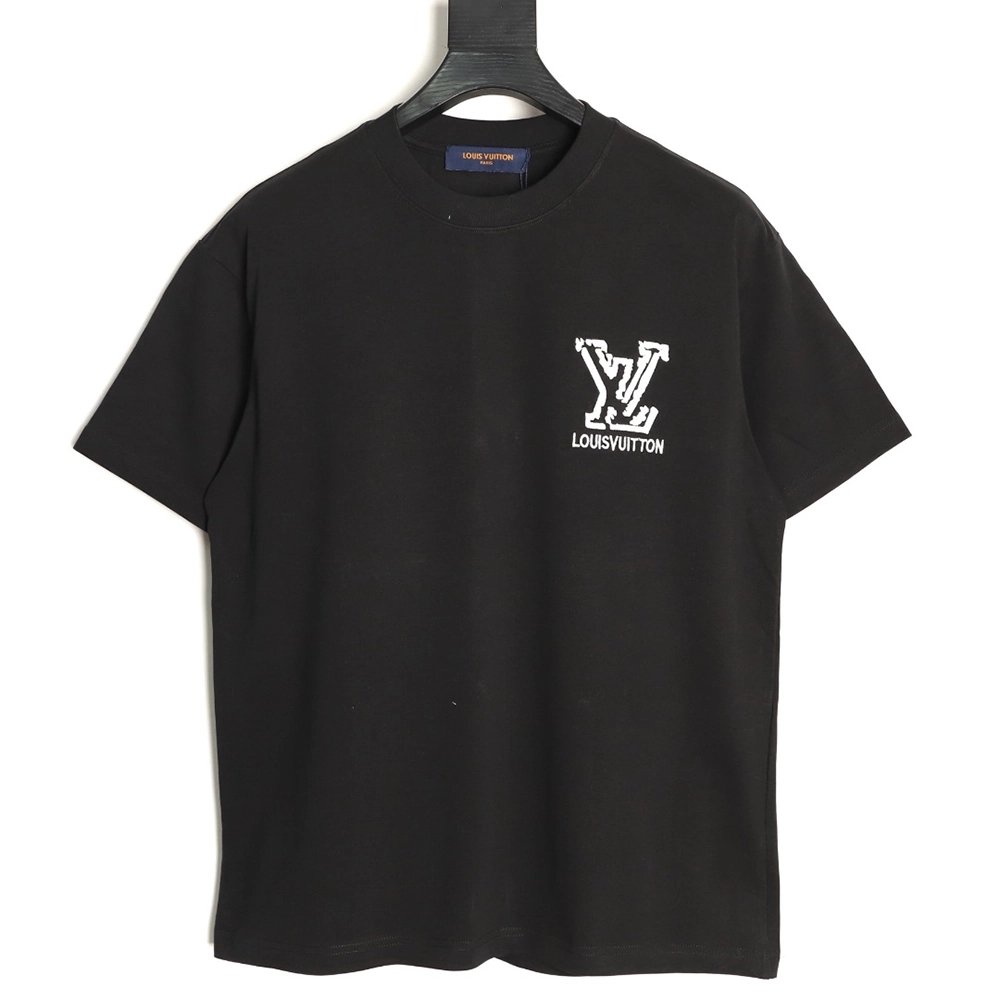Louis Vuitton deconstructed logo embroidered letter short-sleeved T-shirt TSK1,Louis Vuitton