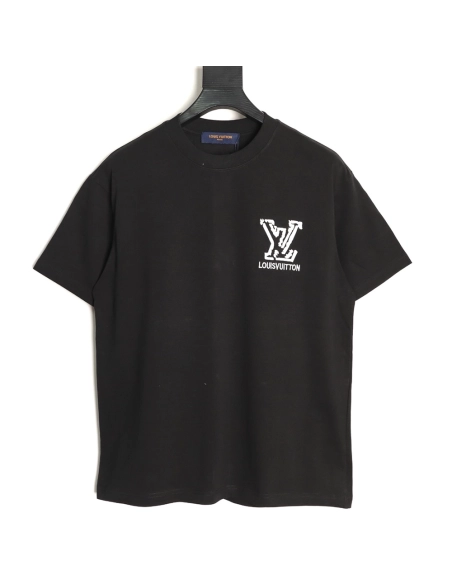 Louis Vuitton deconstructed logo embroidered letter short-sleeved T-shirt TSK1,Louis Vuitton