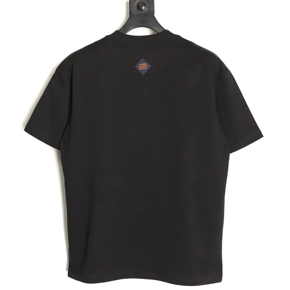 Louis Vuitton deconstructed logo embroidered letter short-sleeved T-shirt TSK1,Louis Vuitton
