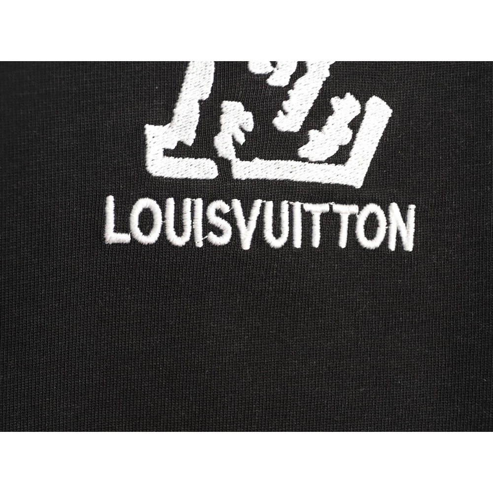Louis Vuitton deconstructed logo embroidered letter short-sleeved T-shirt TSK1,Louis Vuitton