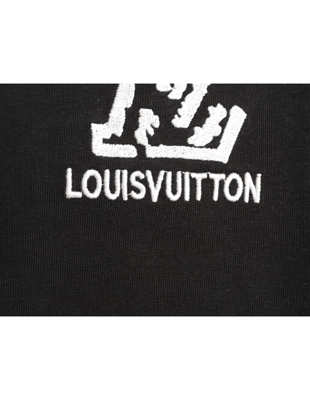 Louis Vuitton deconstructed logo embroidered letter short-sleeved T-shirt TSK1,Louis Vuitton