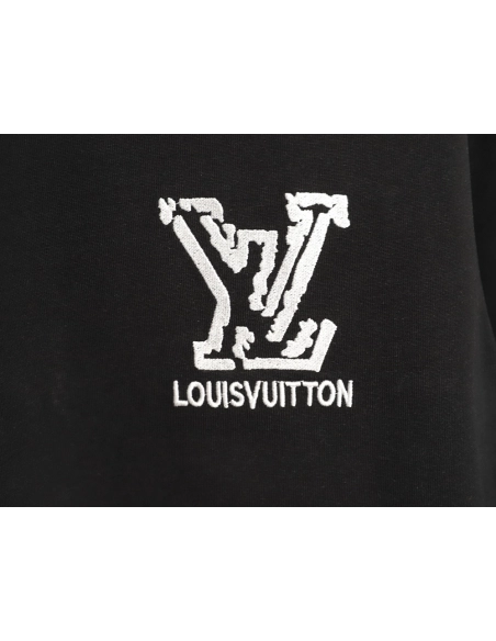 Louis Vuitton deconstructed logo embroidered letter short-sleeved T-shirt TSK1,Louis Vuitton