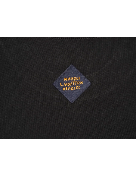 Louis Vuitton deconstructed logo embroidered letter short-sleeved T-shirt TSK1,Louis Vuitton