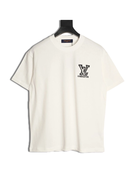 Louis Vuitton deconstructed logo embroidered letter short-sleeved T-shirt,Louis Vuitton