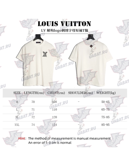 Louis Vuitton deconstructed logo embroidered letter short-sleeved T-shirt,Louis Vuitton