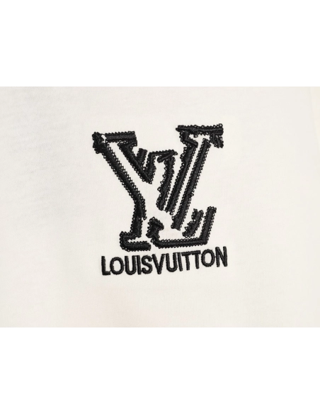 Louis Vuitton deconstructed logo embroidered letter short-sleeved T-shirt,Louis Vuitton