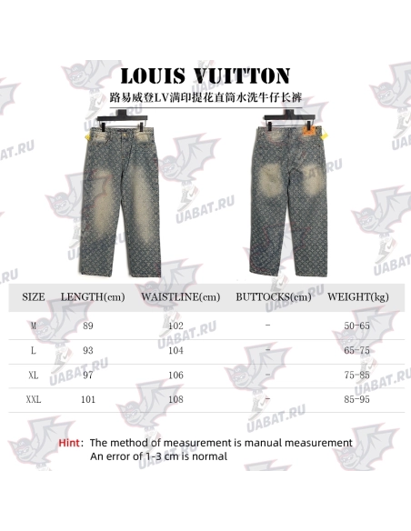 Louis Vuitton All-Over Jacquard Straight-Leg Washed Denim Trousers,Louis Vuitton