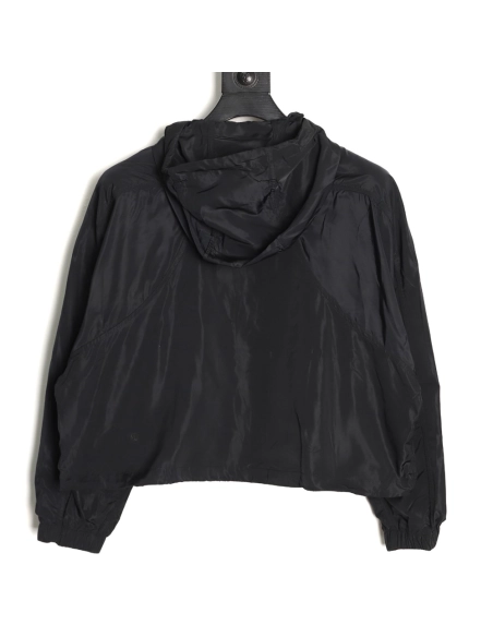 Lululemon solid color zip-up drawstring cropped hooded jacket TSK2,Lululemon