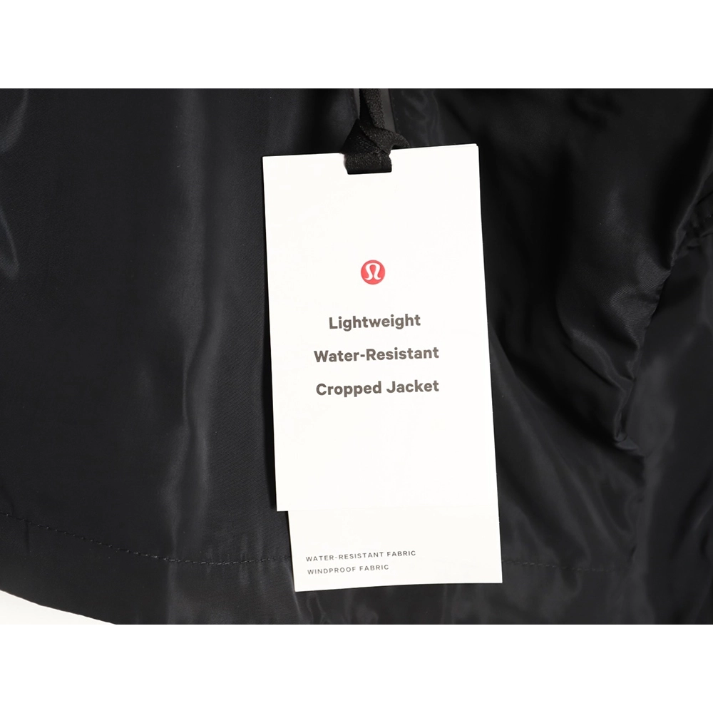 Lululemon solid color zip-up drawstring cropped hooded jacket TSK2,Lululemon