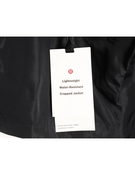 Lululemon solid color zip-up drawstring cropped hooded jacket TSK2,Lululemon