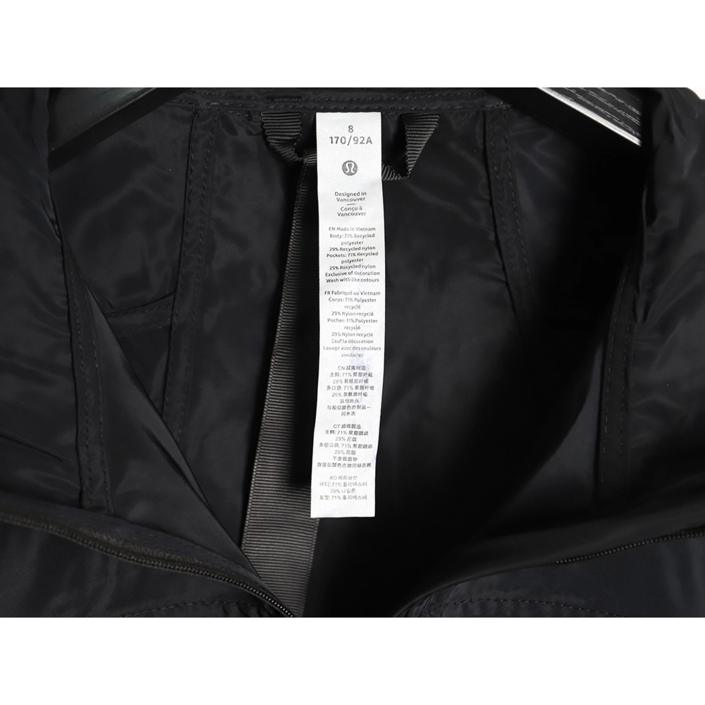 Lululemon solid color zip-up drawstring cropped hooded jacket TSK2,Lululemon