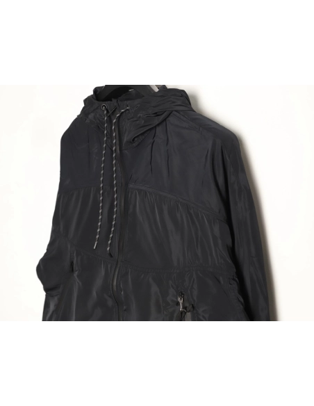Lululemon solid color zip-up drawstring cropped hooded jacket TSK2,Lululemon