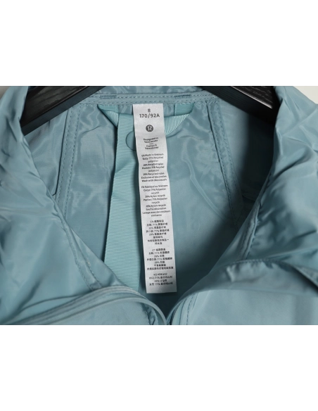 Lululemon solid color zip-up drawstring cropped hooded jacket TSK1,Lululemon