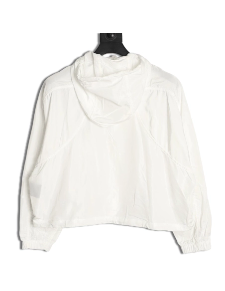 Lululemon solid color zip-up drawstring cropped hooded jacket,Lululemon