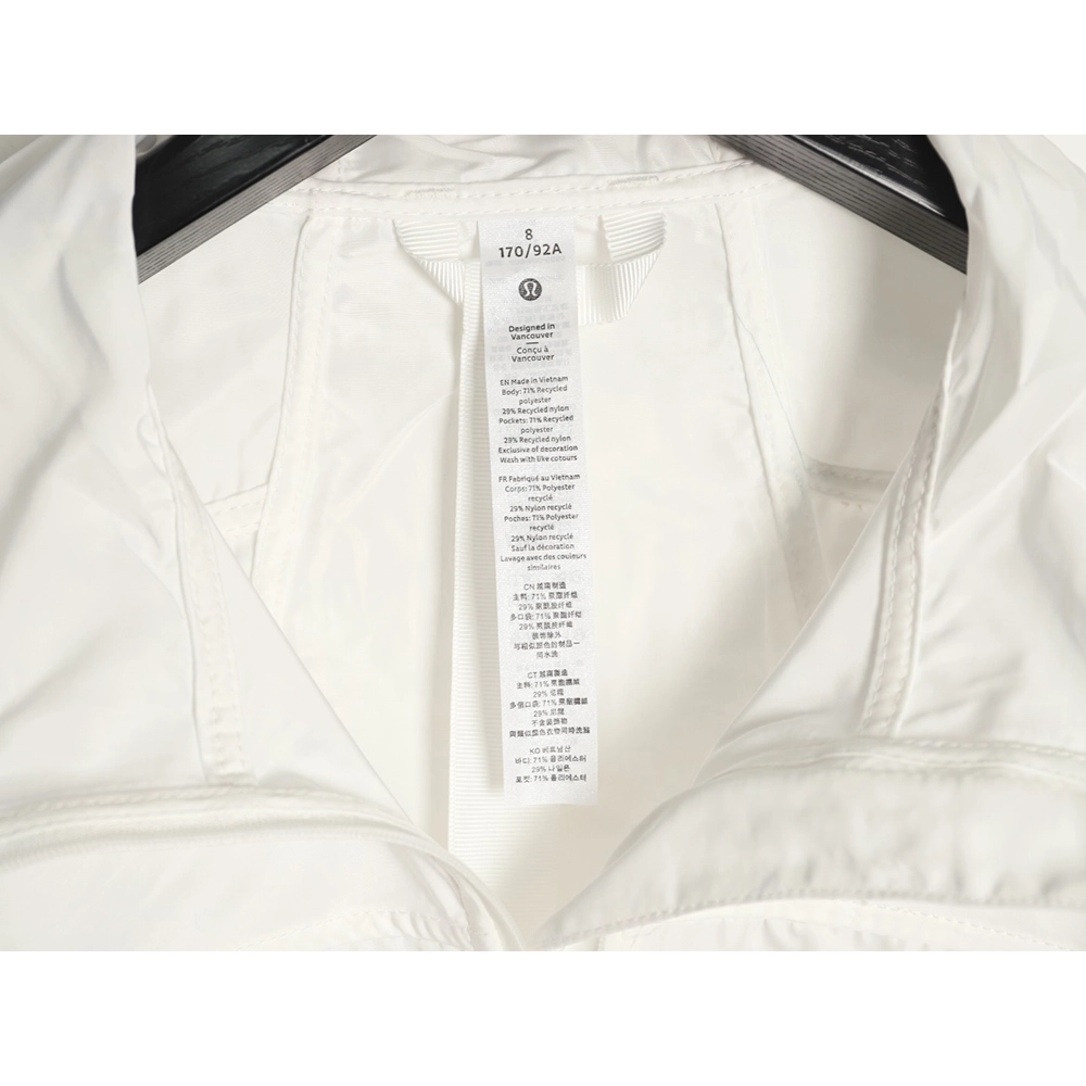 Lululemon solid color zip-up drawstring cropped hooded jacket,Lululemon