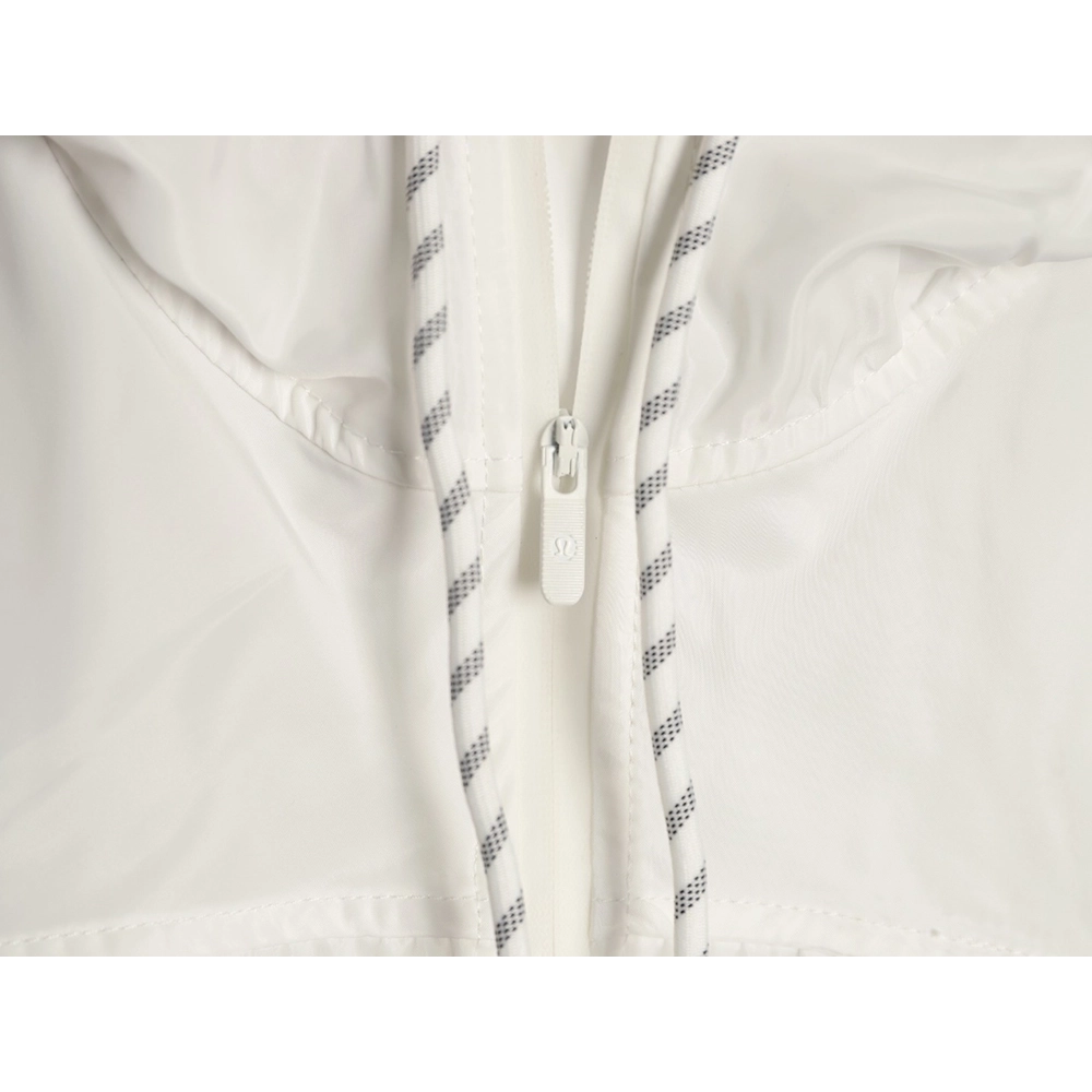 Lululemon solid color zip-up drawstring cropped hooded jacket,Lululemon