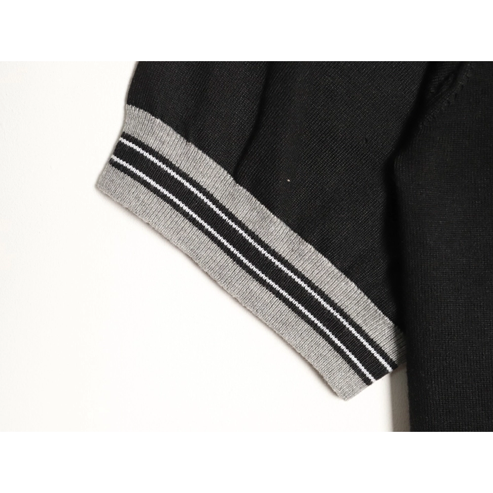 Prada logo embroidered half-zip knit polo short-sleeved shirt,Prada